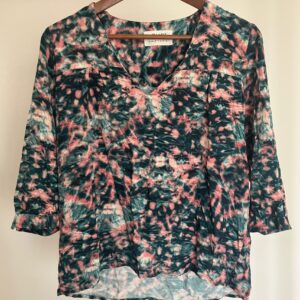 T-shirt effet froissé bleu et rose Sud Express de face