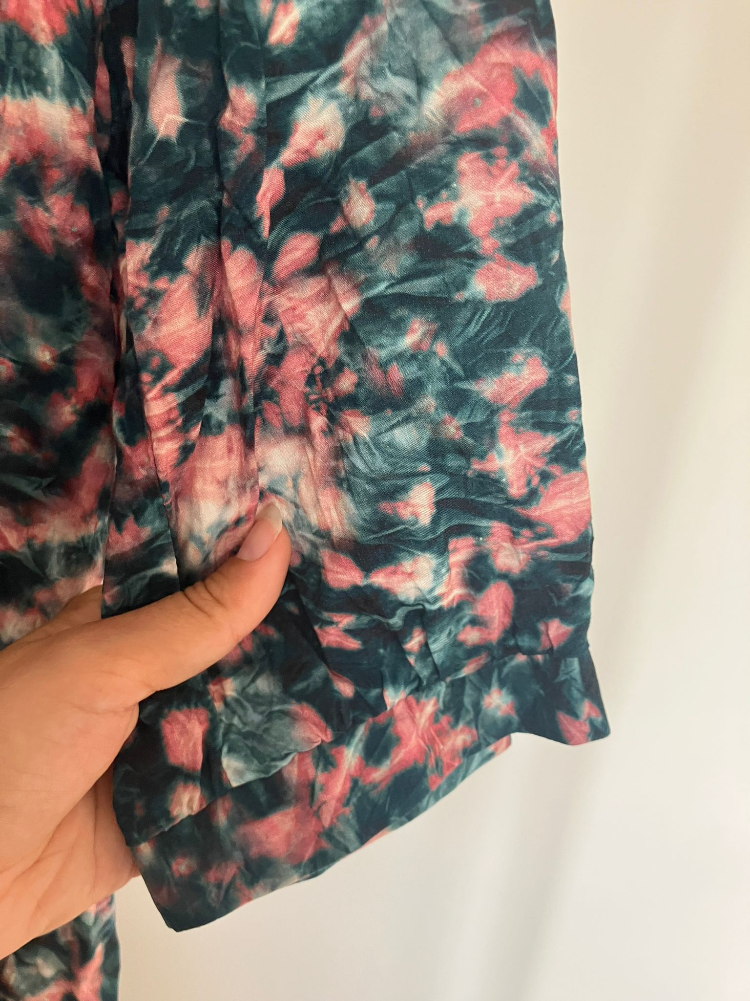 Manche effet froissé bleu et rose Sud Express